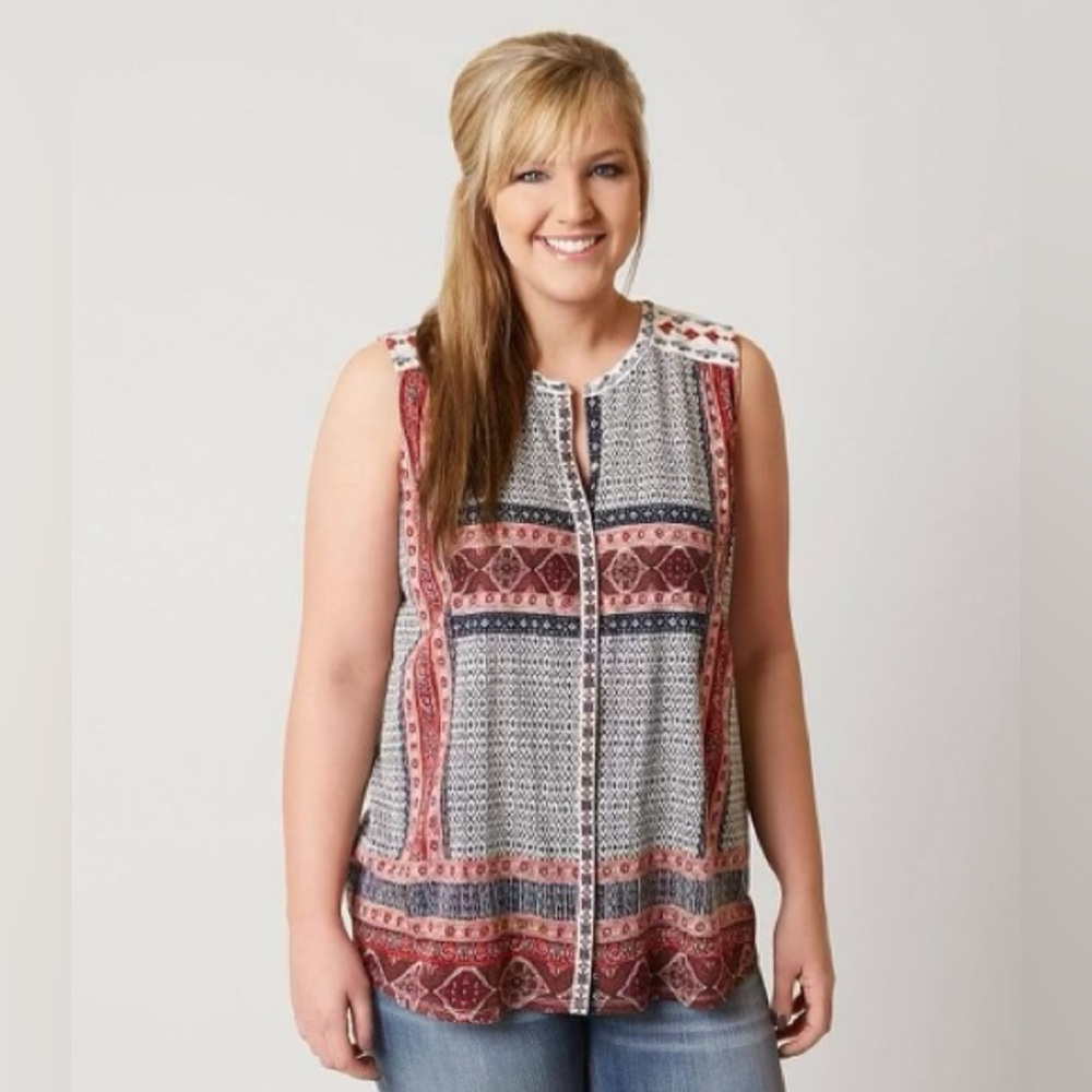 Lucky Brand Size Medium Red and Blue tank Top